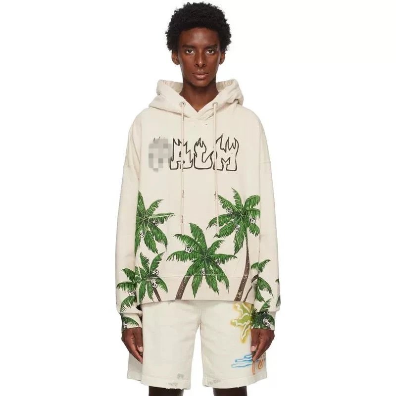 Street Palm Tree Hoodie Unisex Cotton Onyx - Gallery Image 11 - Detailed View