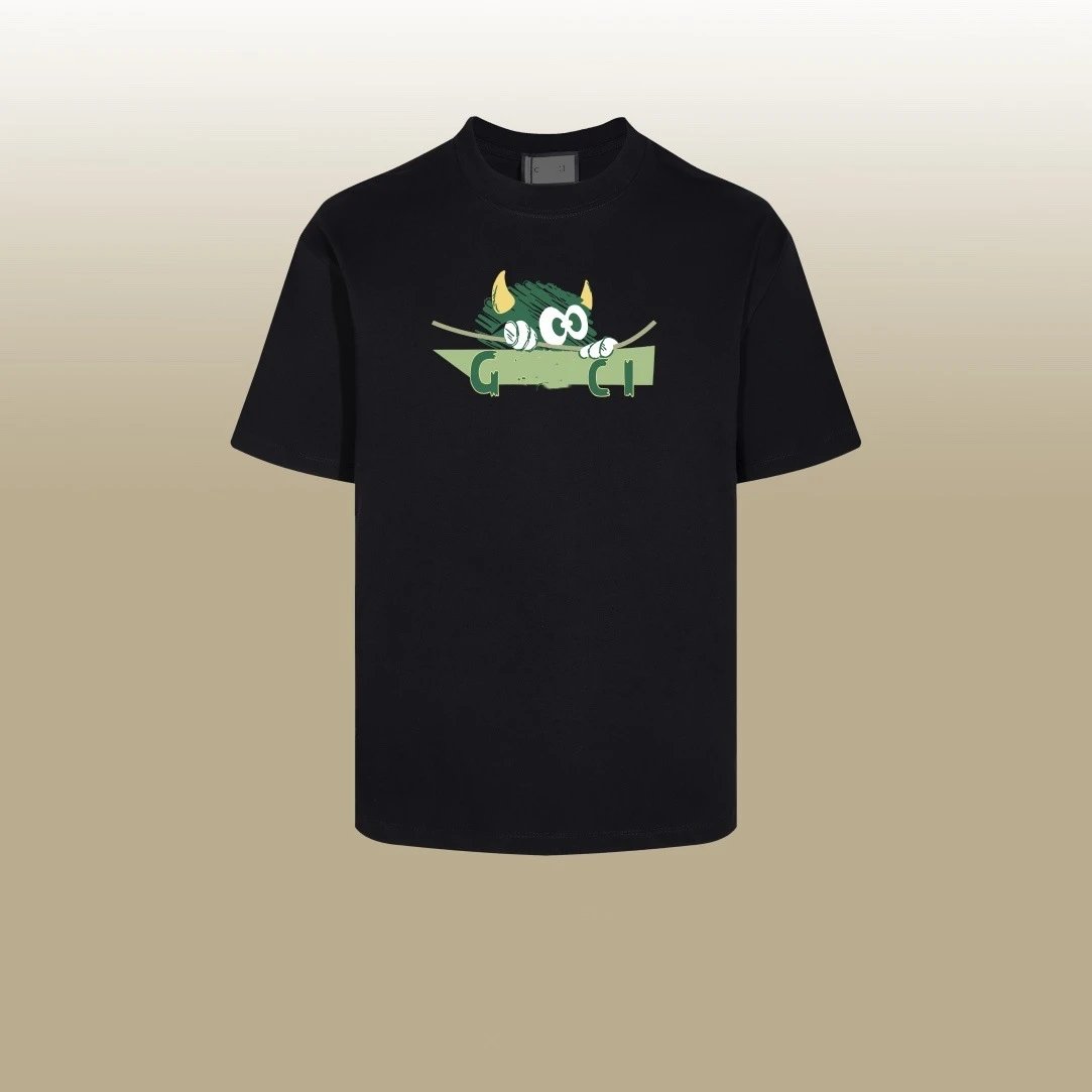 Casual Cotton Graphic Tee Unisex Onyx - Gucci - Cnfans - $25.81