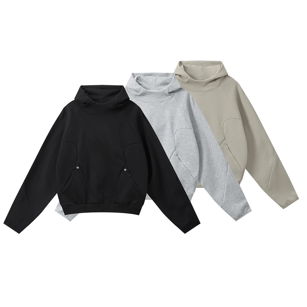 American 330g Fleece Street Hoodie Winter Mens Apricot - Gallery Image 7 - Detailed View