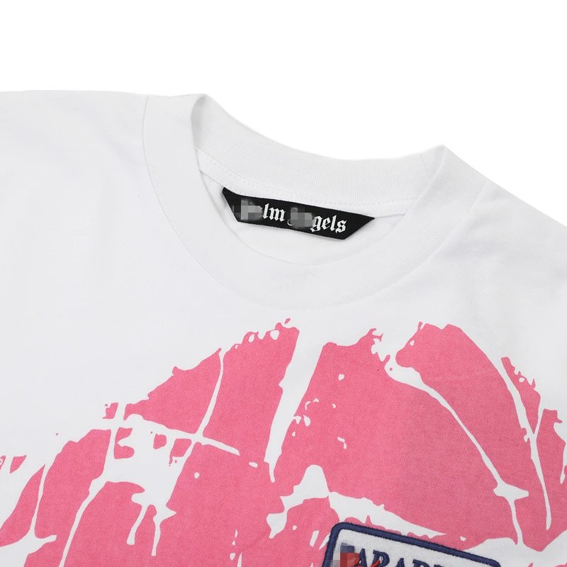 Street Art Paint Splash Cotton Tee Rose Pink - Gallery Image 4 - Detailed View