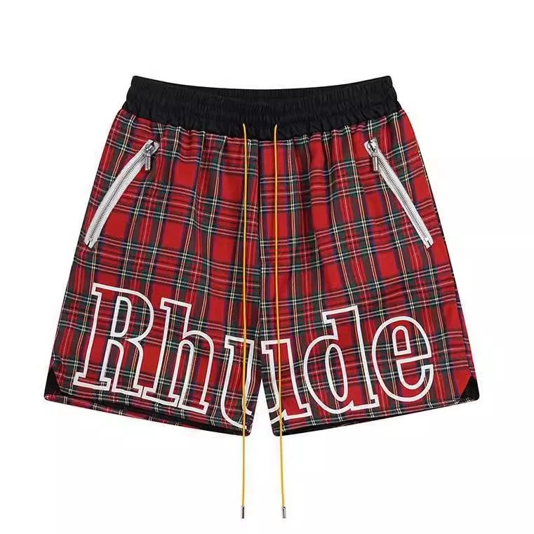 Rhude Plaid Mesh Shorts Multicolor - Gallery Image 5 - Detailed View