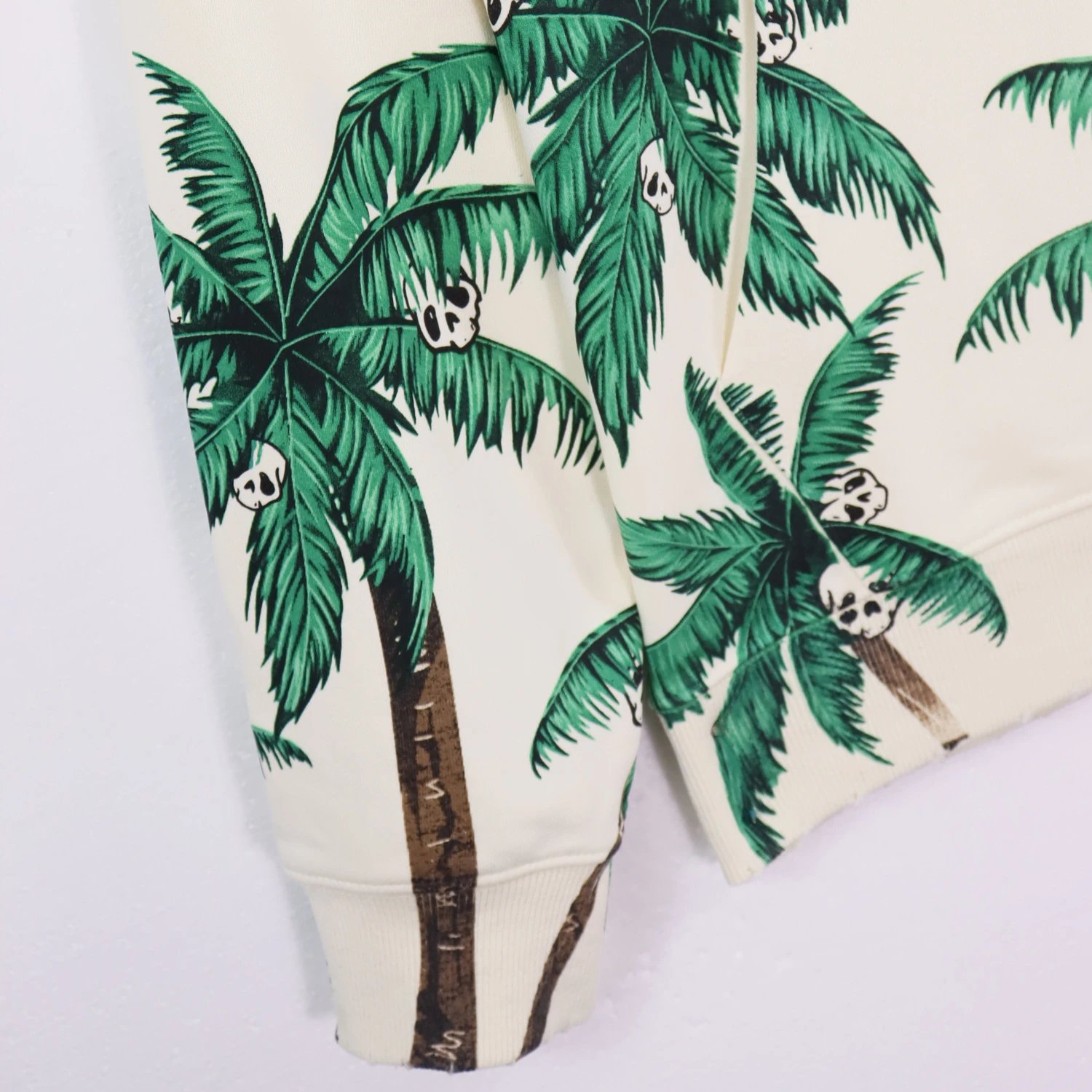 Street Palm Tree Hoodie Unisex Cotton Onyx - Gallery Image 10 - Detailed View