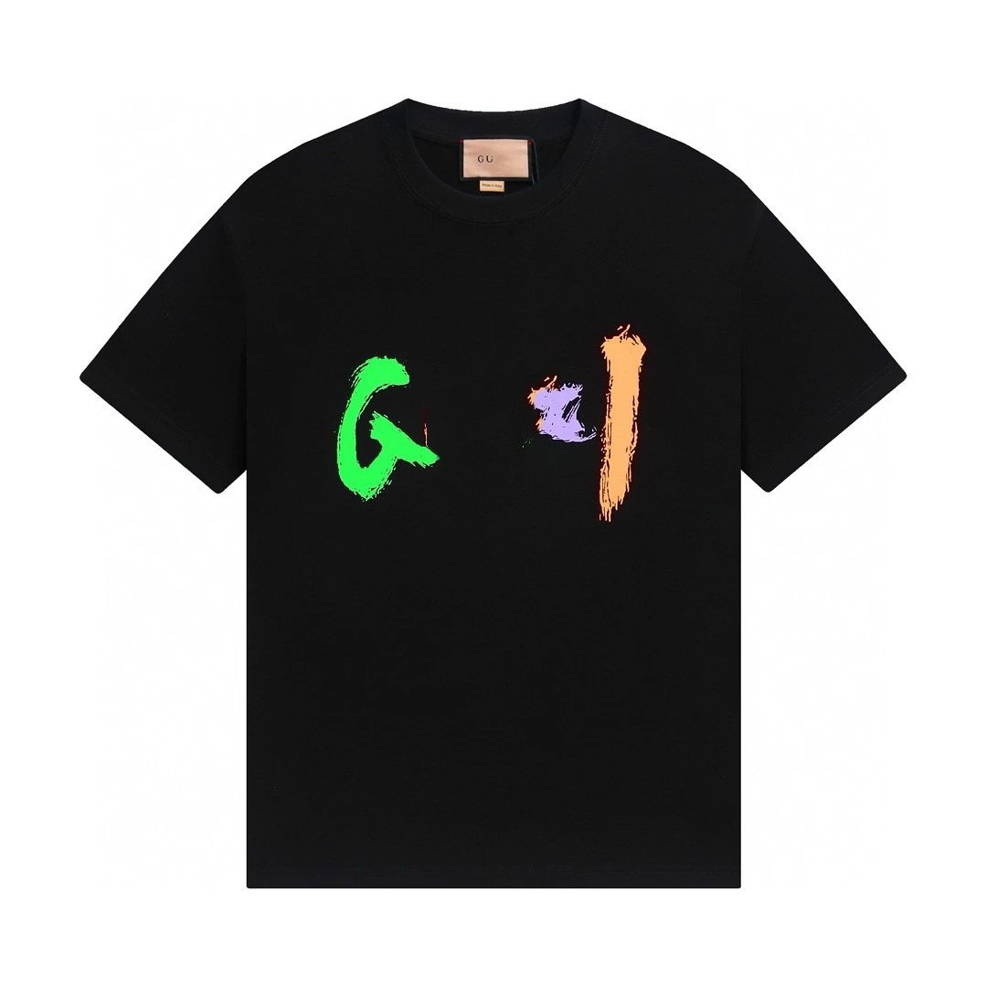Summer Casual Cotton Graphic Tee Unisex - Onyx - Gucci - Cnfans - $21.94
