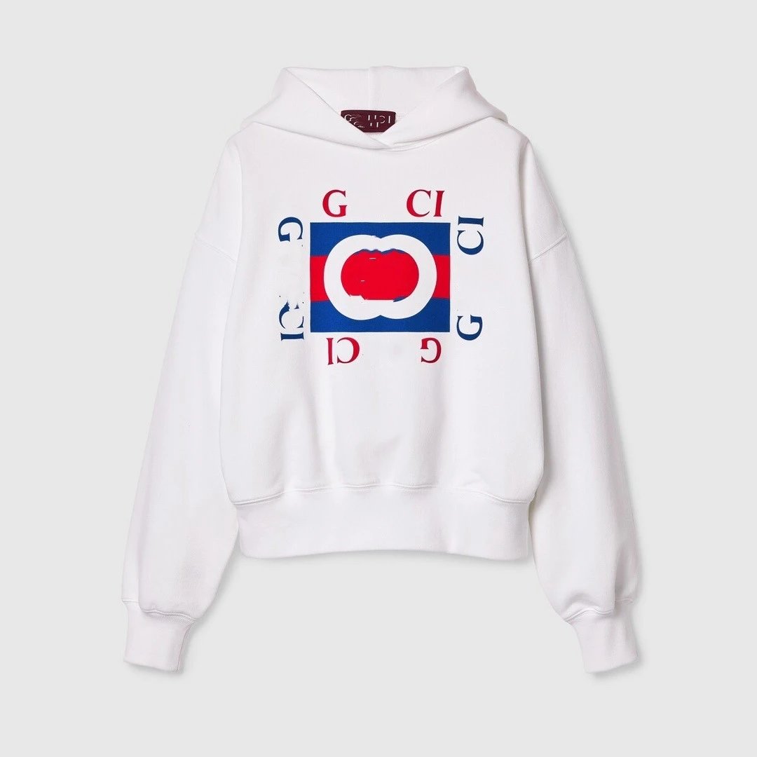 Classic Letter Print Couple Hoodie, Snow White - Gucci - Cnfans - $39.03