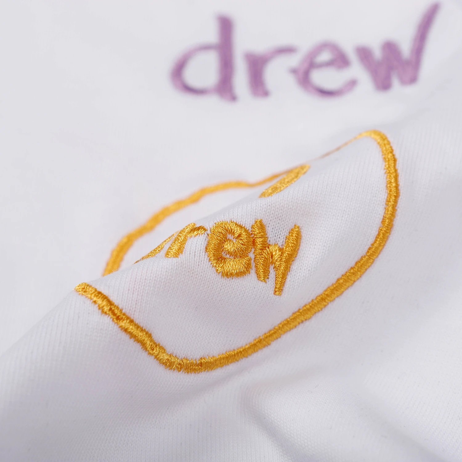 Streetwear Smiley Embroidered Cotton Tee Jet Black - Gallery Image 9 - Detailed View