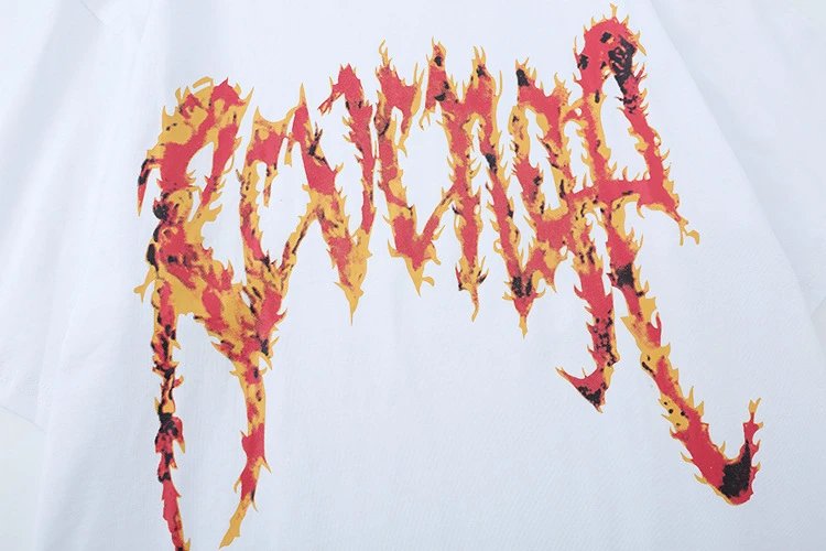 Street Style Flame Tee Ebony - Gallery Image 5 - Detailed View