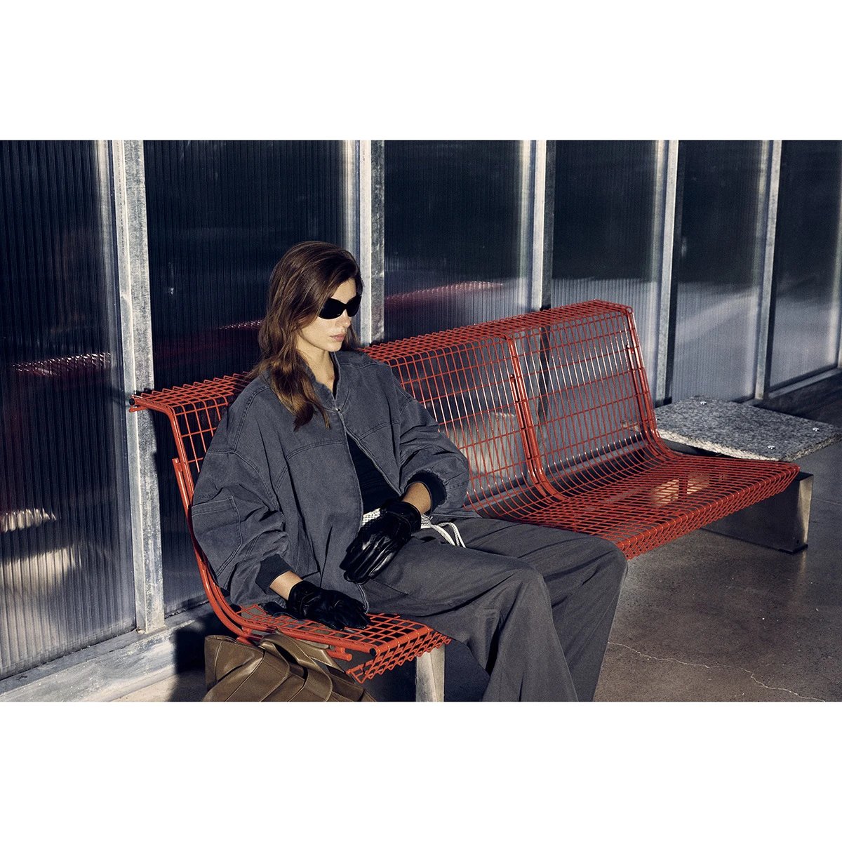 Unisex Retro Washed Loose Bomber Jacket Merlot - Gallery Image 3 - Detailed View