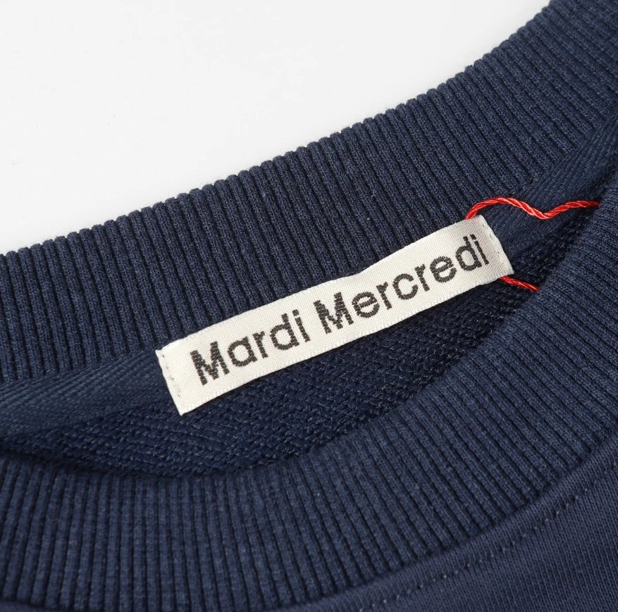 Chic Daisy Print Raglan Crop Sweatshirt, Midnight Blue - Gallery Image 9 - Detailed View