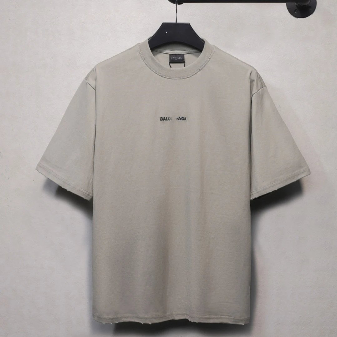 Oversized Embroidered Unisex T-Shirt 25SS, Jet Black - Gallery Image 4 - Detailed View