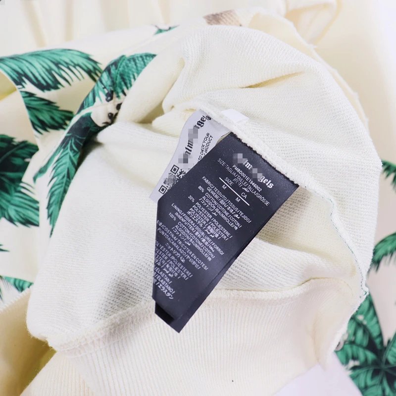 Street Palm Tree Hoodie Unisex Cotton Onyx - Gallery Image 7 - Detailed View