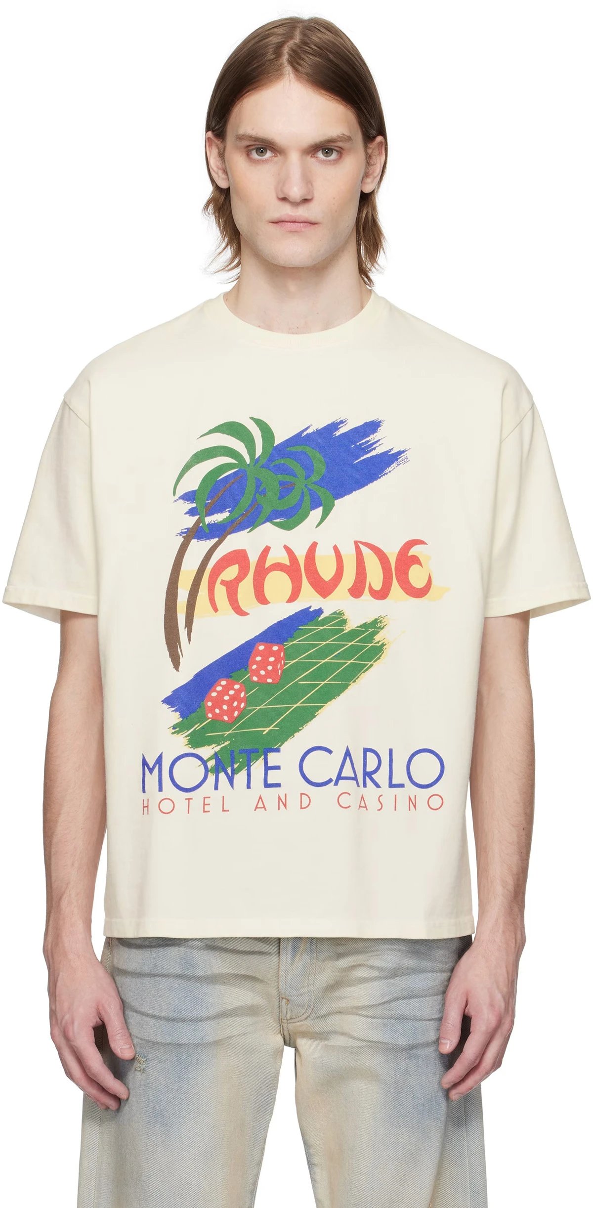 Rhude Graphic Tee Beige - Gallery Image 2 - Detailed View