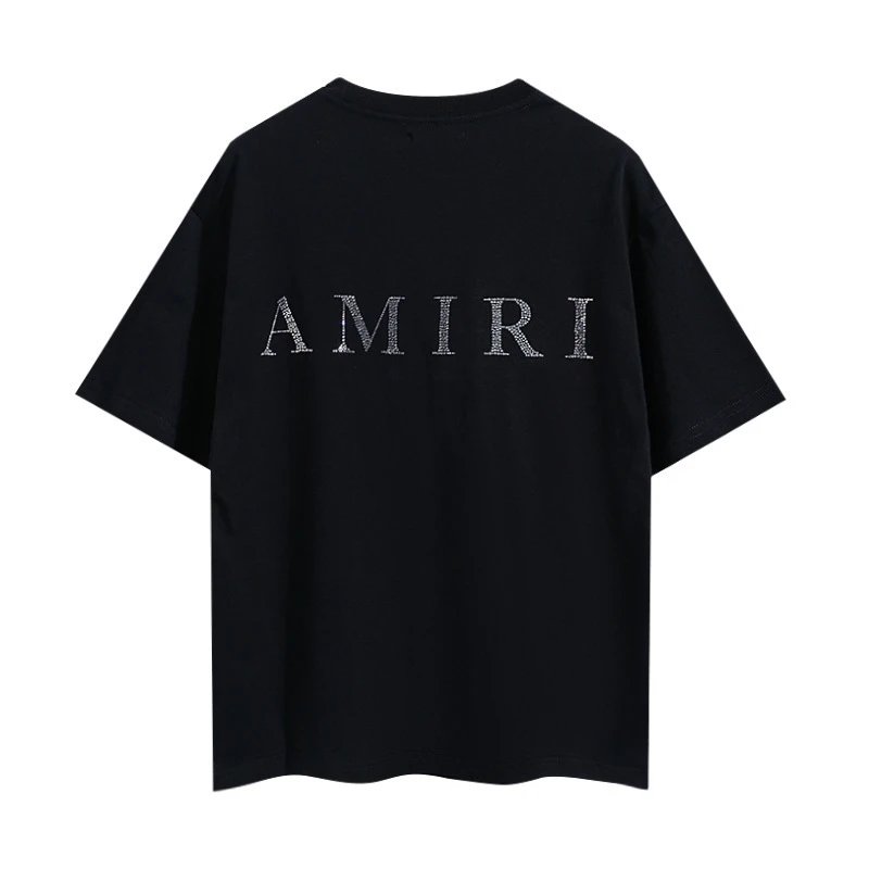 Amiri Rhinestone Logo T-Shirt Black - Gallery Image 3 - Detailed View