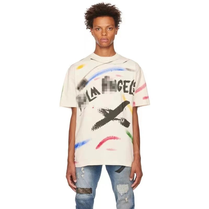 Graffiti Letter Print Streetwear T-Shirt Ivory - Gallery Image 12 - Detailed View