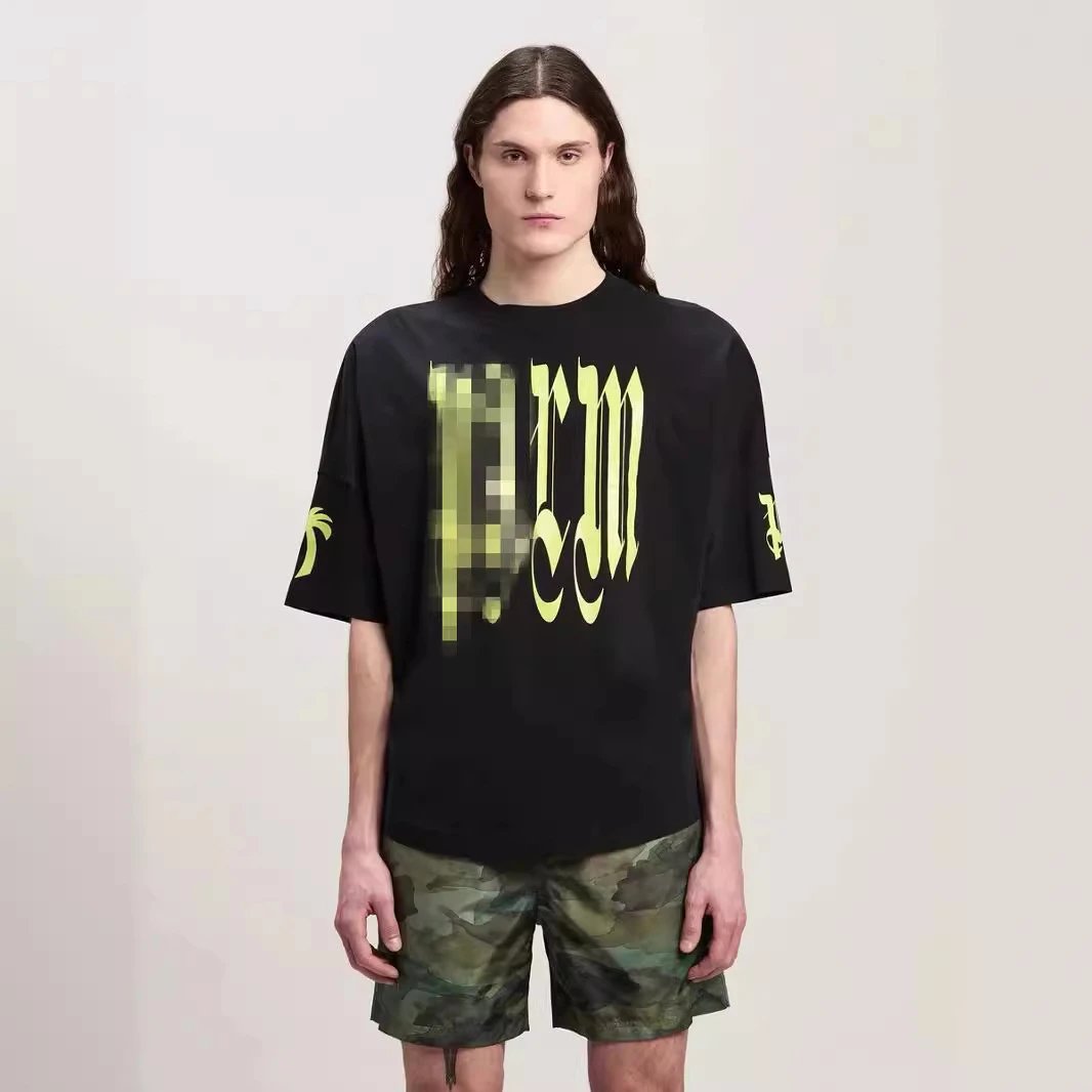 Streetwear Cotton Graphic Logo Oversized T-Shirt Neon Yellow - Gallery Image 12 - Detailed View