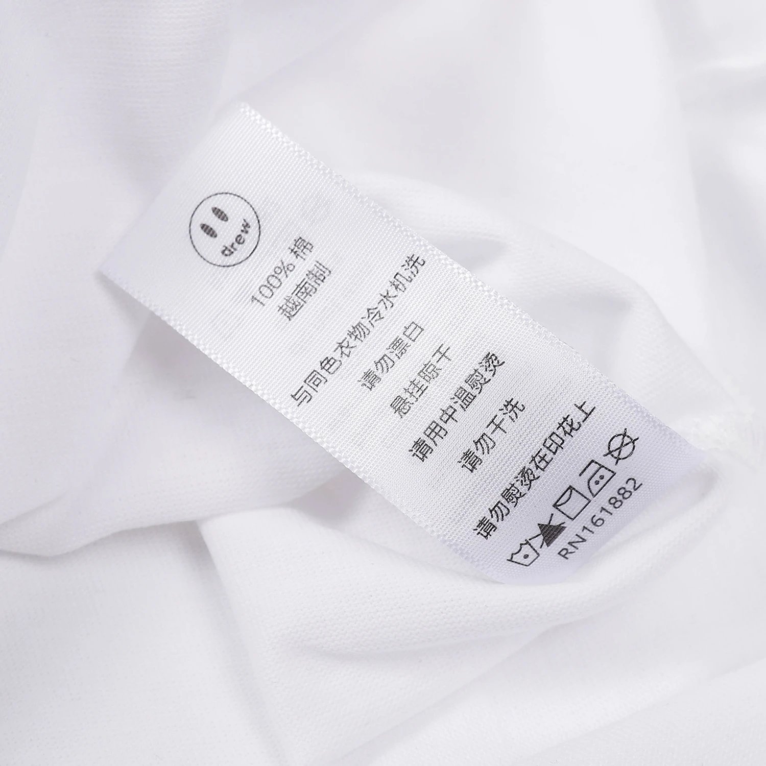 Streetwear Smiley Embroidered Cotton Tee Jet Black - Gallery Image 12 - Detailed View