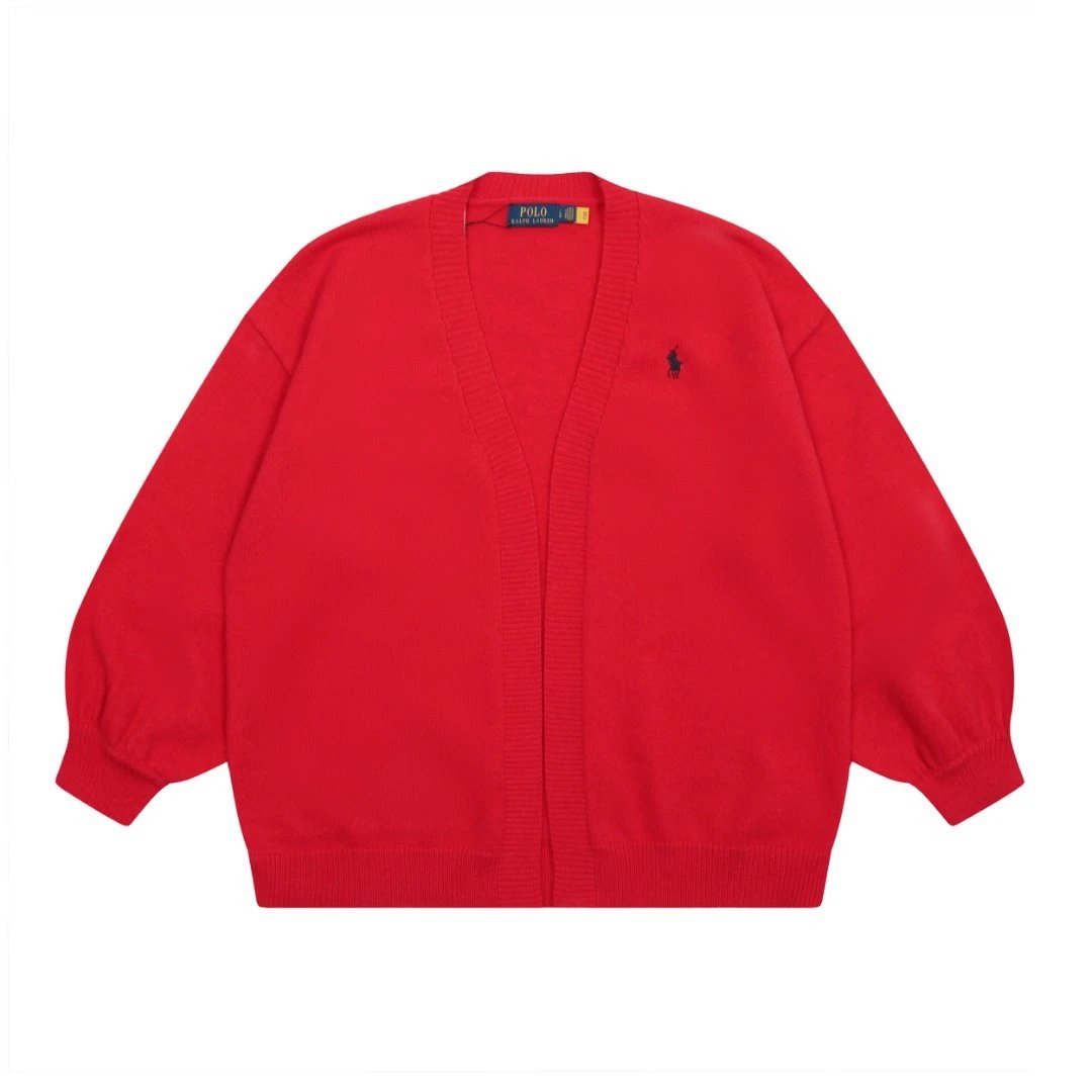 Retro Knit Cardigan Mid-length Shawl Scarlet - Gallery Image 2 - Detailed View