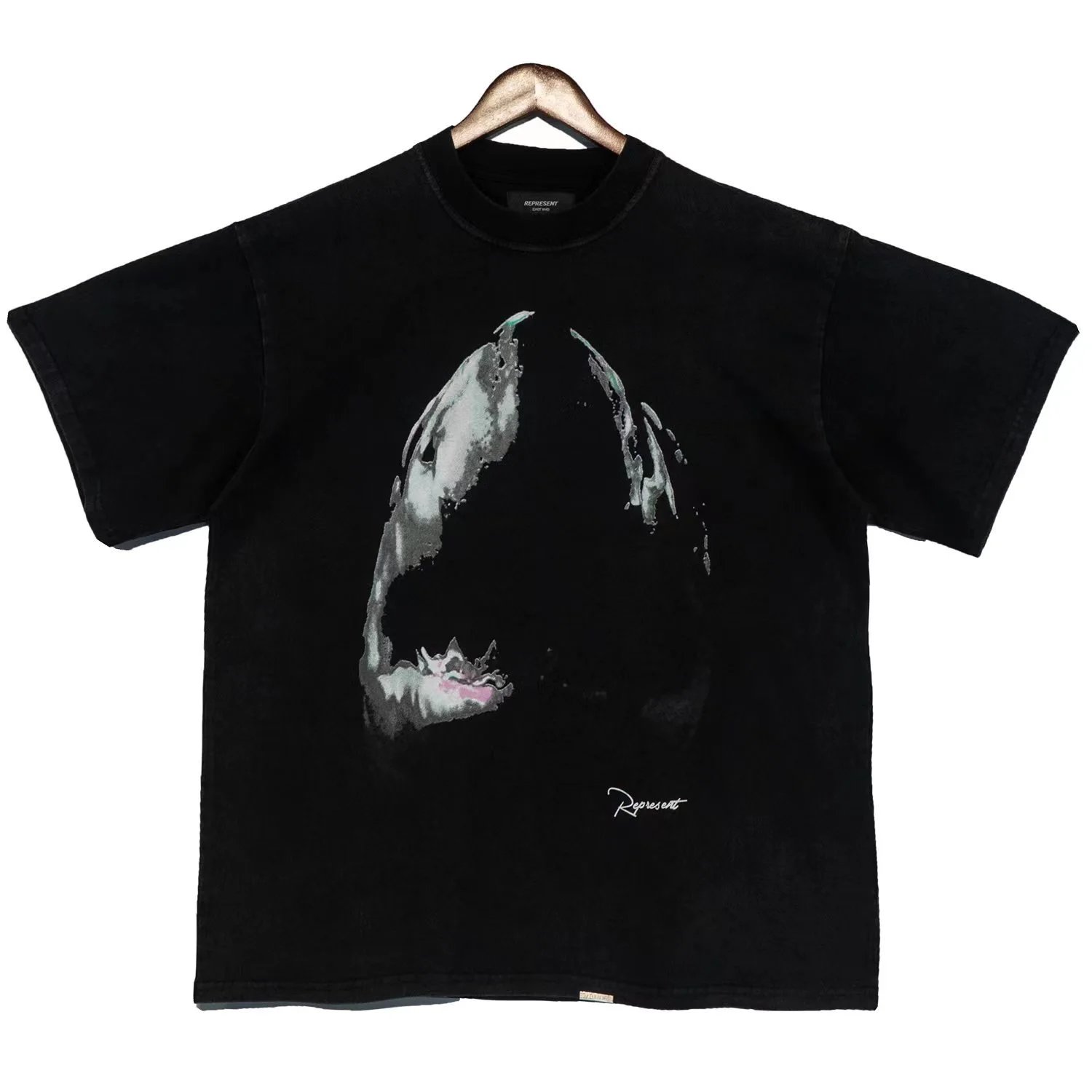 Represent Shark Tee Black - High Quality Product Image - Cnfans