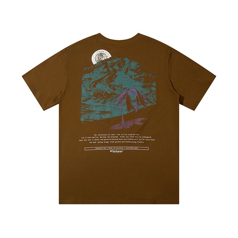 Casual Graphic Cotton Tee Unisex Top Umber - Carhartt - Cnfans - $20.00