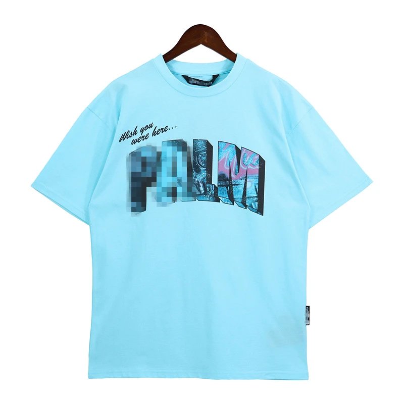 3D Starry Letter Streetwear Tee Sky Blue - Gallery Image 4 - Detailed View