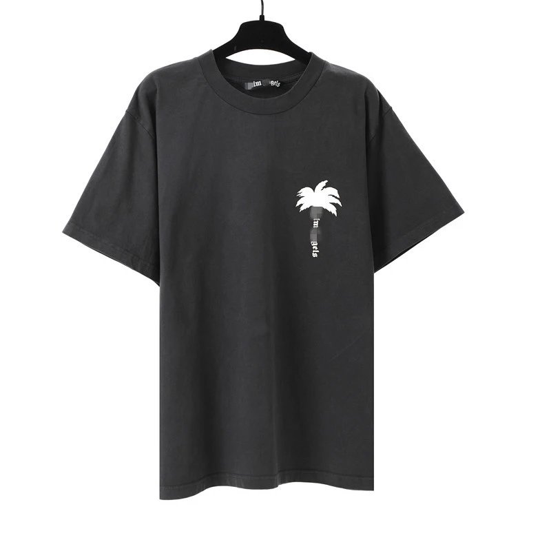Palm Angels Washed Black T-Shirt - Gallery Image 2 - Detailed View