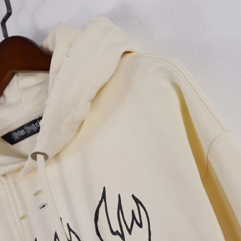 Street Palm Tree Hoodie Unisex Cotton Onyx - Gallery Image 5 - Detailed View