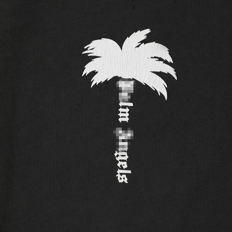 Palm Angels Washed Black T-Shirt - Gallery Image 4 - Detailed View