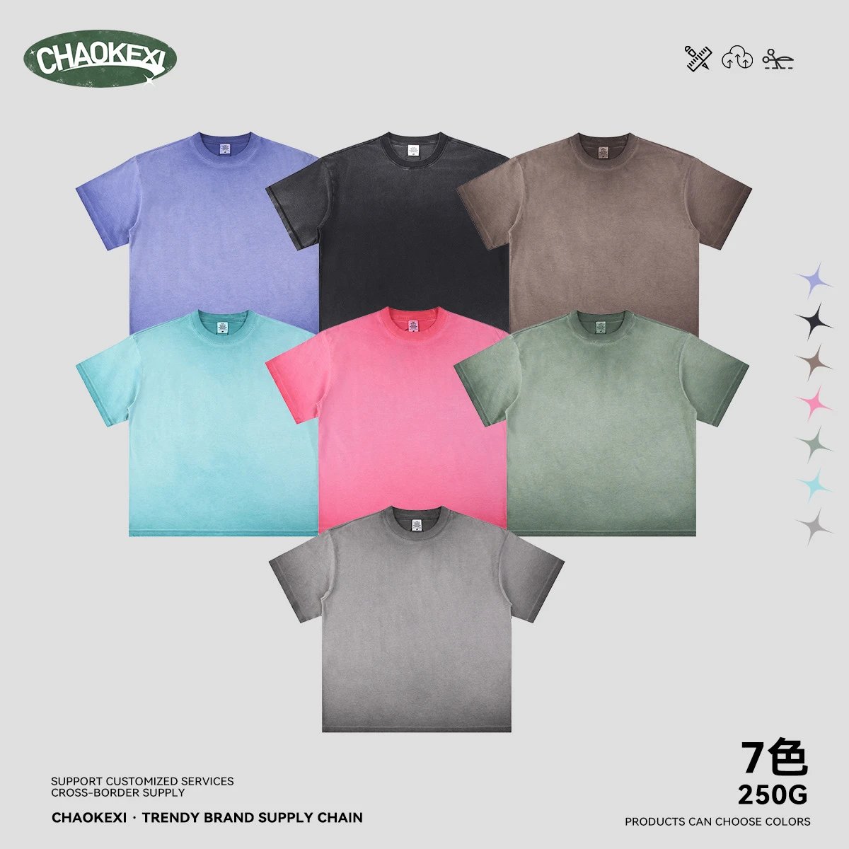 Vintage Cotton Blend Tee Casual Fit Washed Rose - Gallery Image 2 - Detailed View