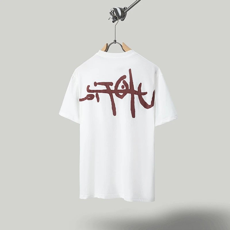 Streetwear Graphic Cotton Short Sleeve T-Shirt White - Gallery Image 3 - Detailed View