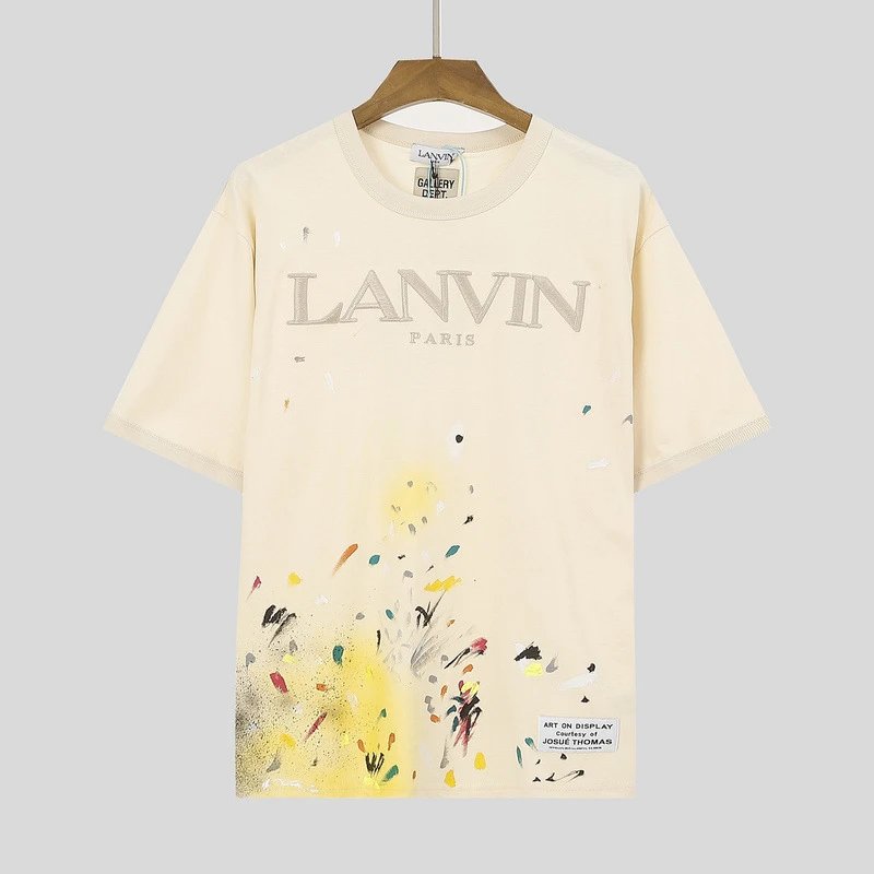 Lanvin x Gallery Dept Paint Splatter Tee Beige - Evisu（fushen） - Cnfans - $27.44
