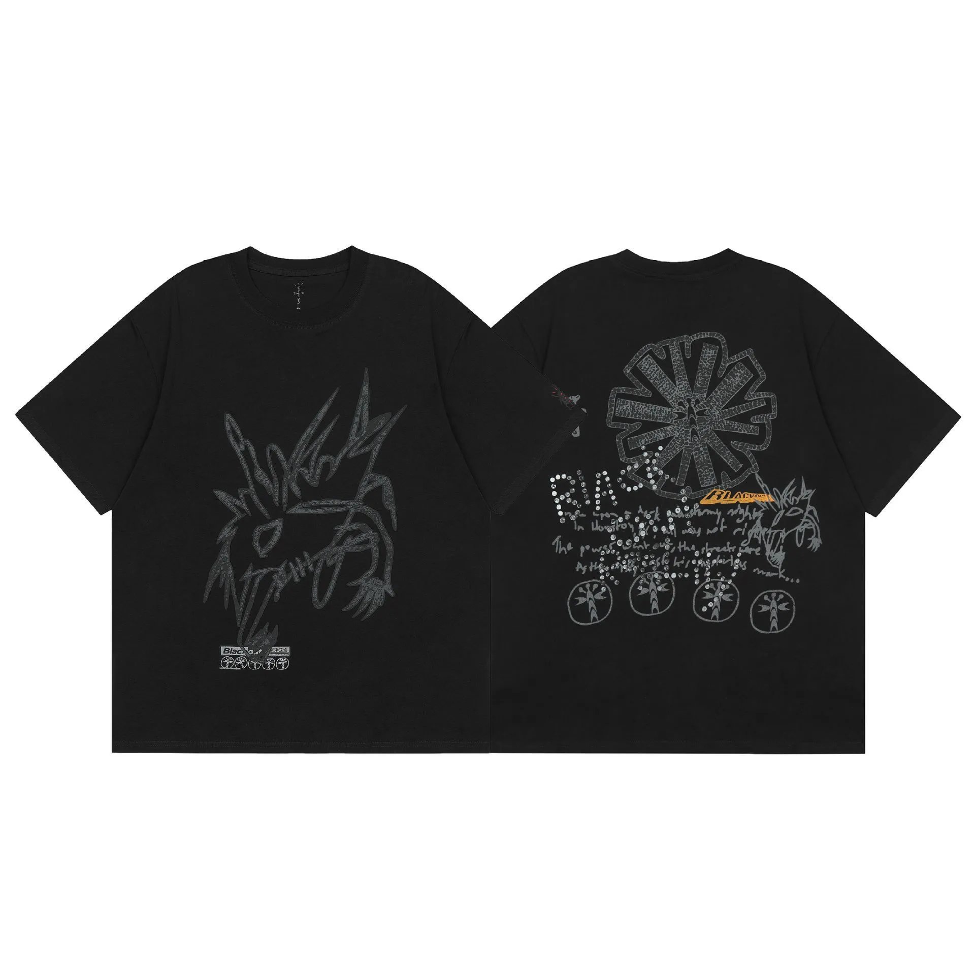 Street Graphic Cotton Tee Charcoal Black - Gallery Image 1 - Detailed View