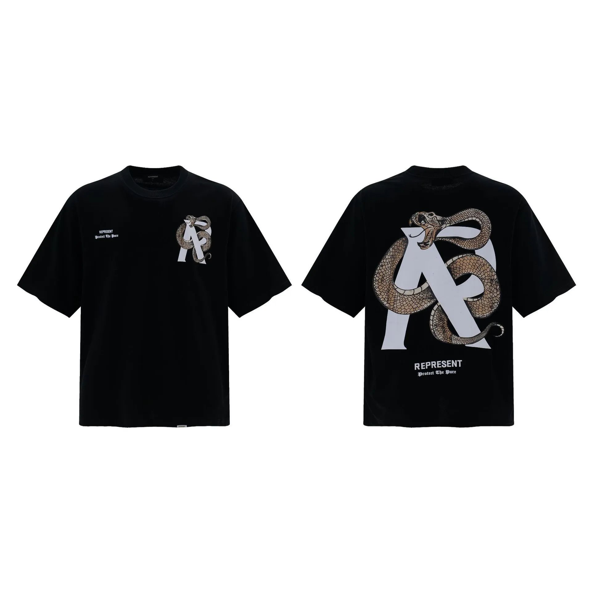 Represent Snake Print T-Shirt Black - High Quality Product Image - Cnfans