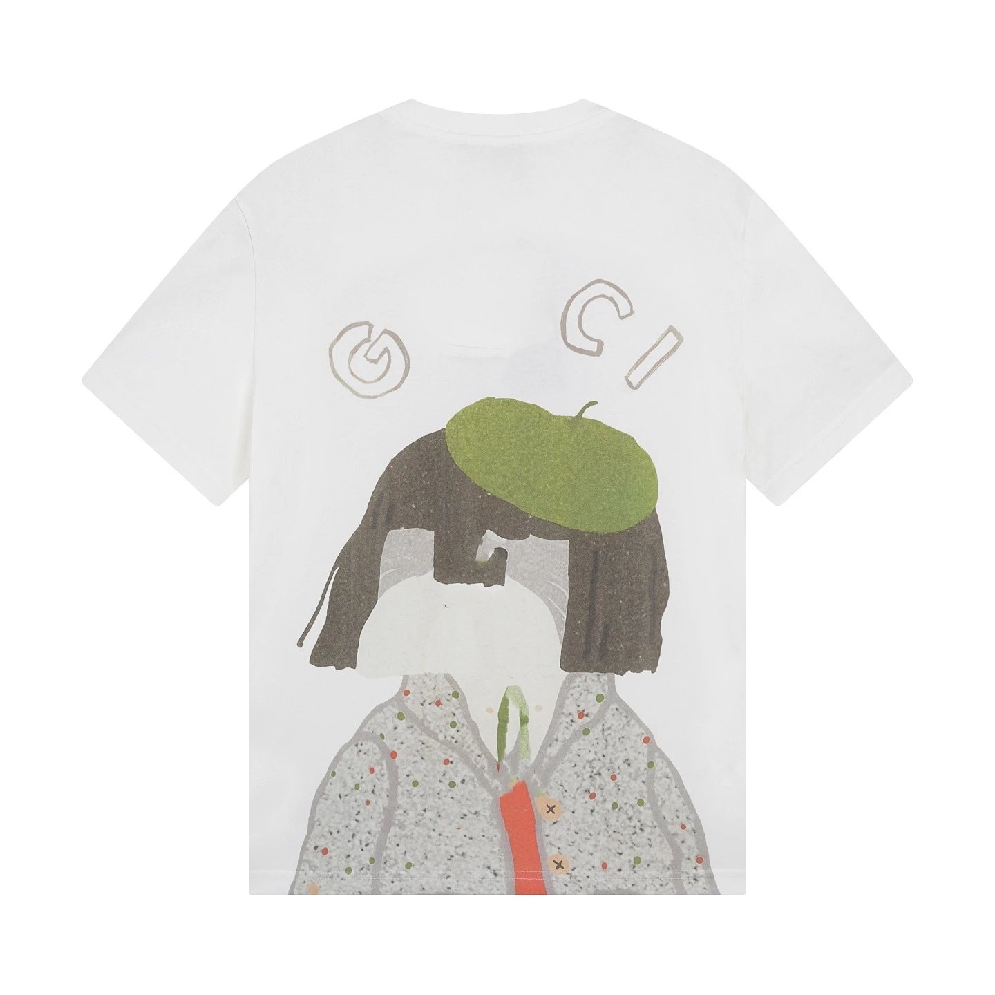 Casual Cotton Graphic Tee Unisex Off White - Gucci - Cnfans - $23.55