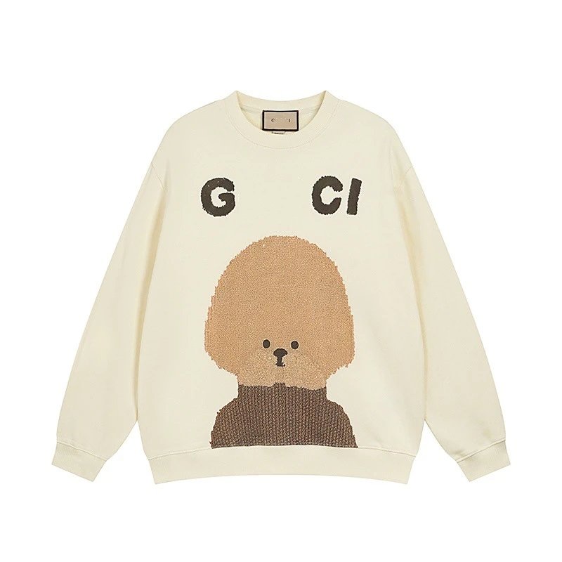 Cartoon Dog Print Crewneck Sweatshirt Ivory - Gucci - Cnfans - $35.81