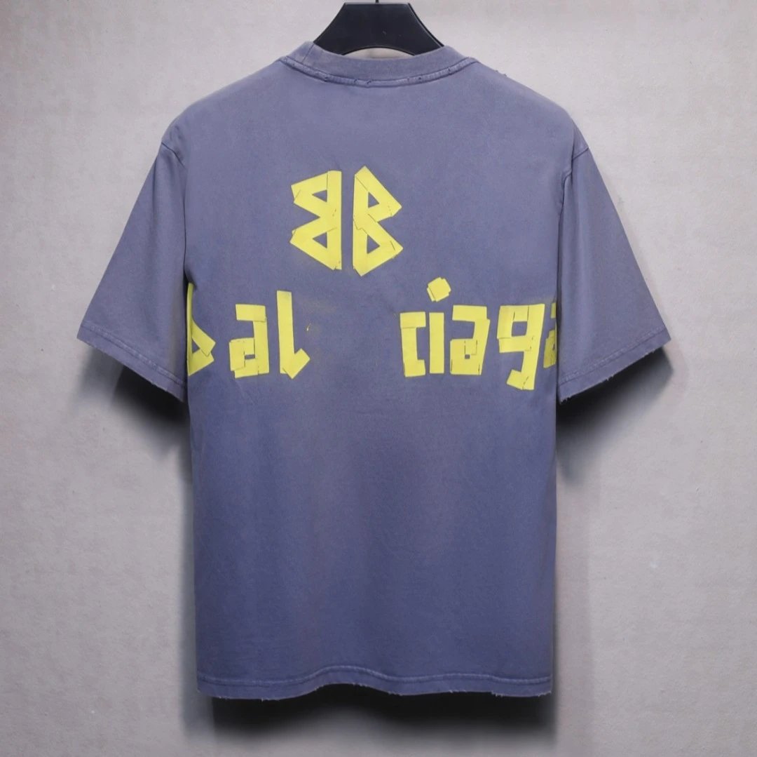 Distressed Print Unisex Cotton Tee - Off White - Gallery Image 2 - Detailed View