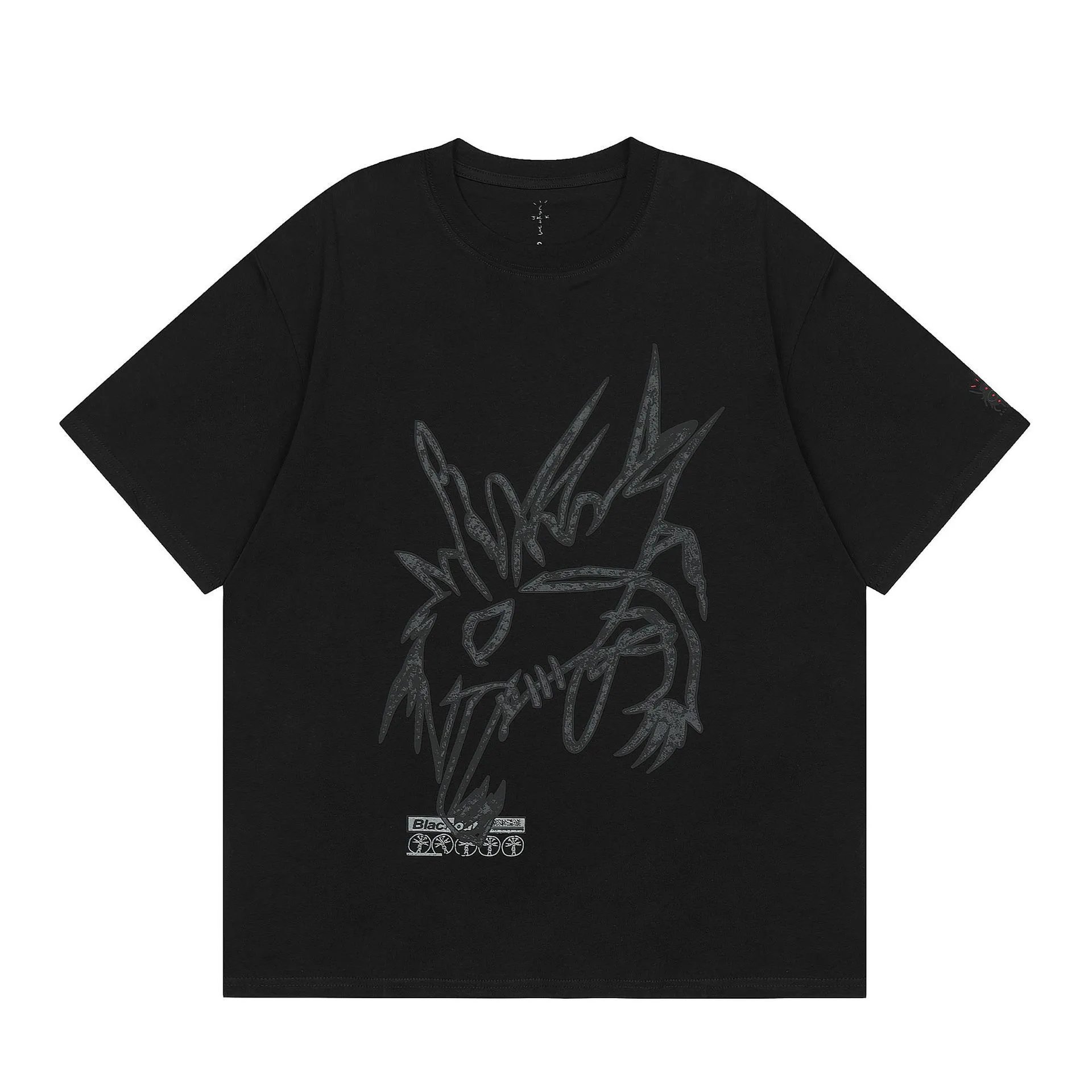 Street Graphic Cotton Tee Charcoal Black - Gallery Image 2 - Detailed View