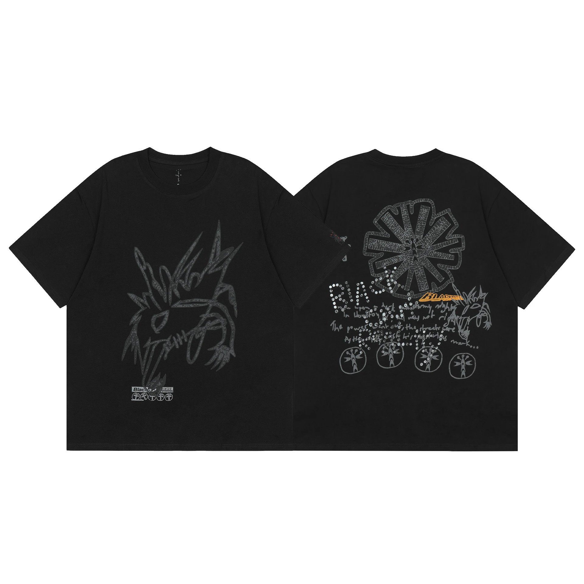 Street Graphic Cotton Tee Charcoal Black - Related Product - Cnfans