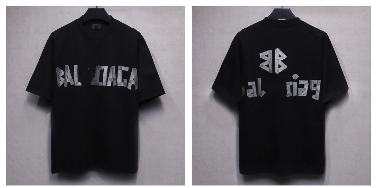 Casual Cotton Blend Men's Tee Shirt Onyx - Balenciaga - Cnfans - $31.61