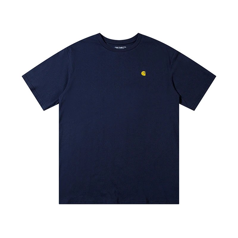 Casual Cotton Short Sleeve Tee Unisex Navy - Carhartt - Cnfans - $18.06