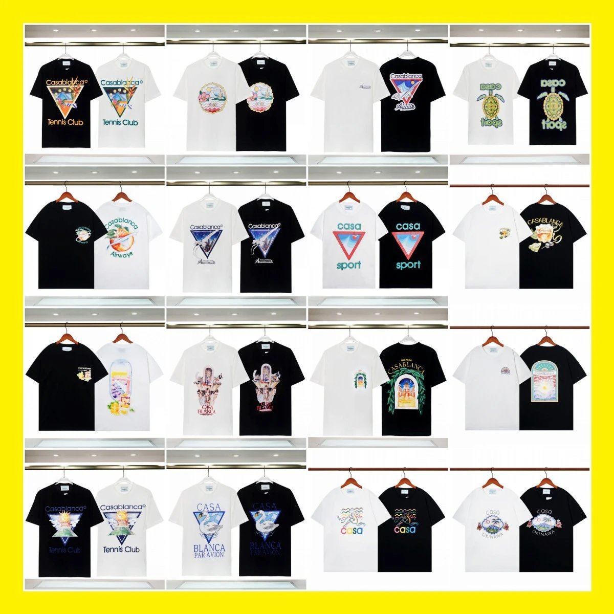 Casablanca Night Sky Letter T-Shirt Multicolor - casa - Cnfans - $21.14