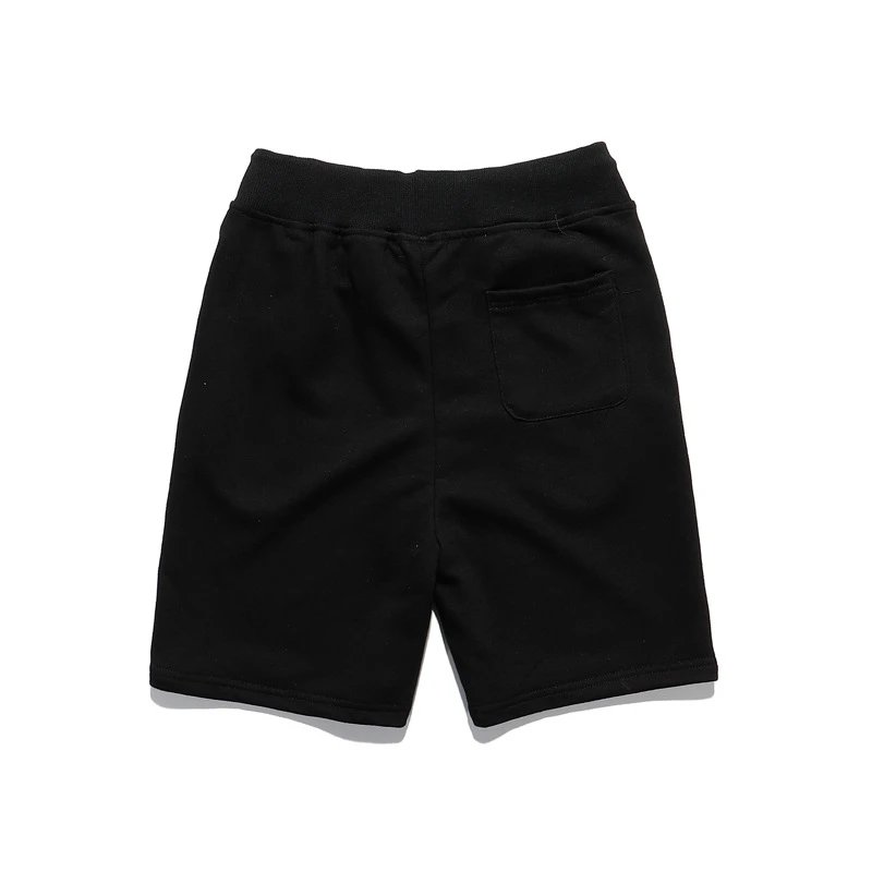 Hip Hop Loose Letter Print Sweat Shorts Black - Gallery Image 2 - Detailed View