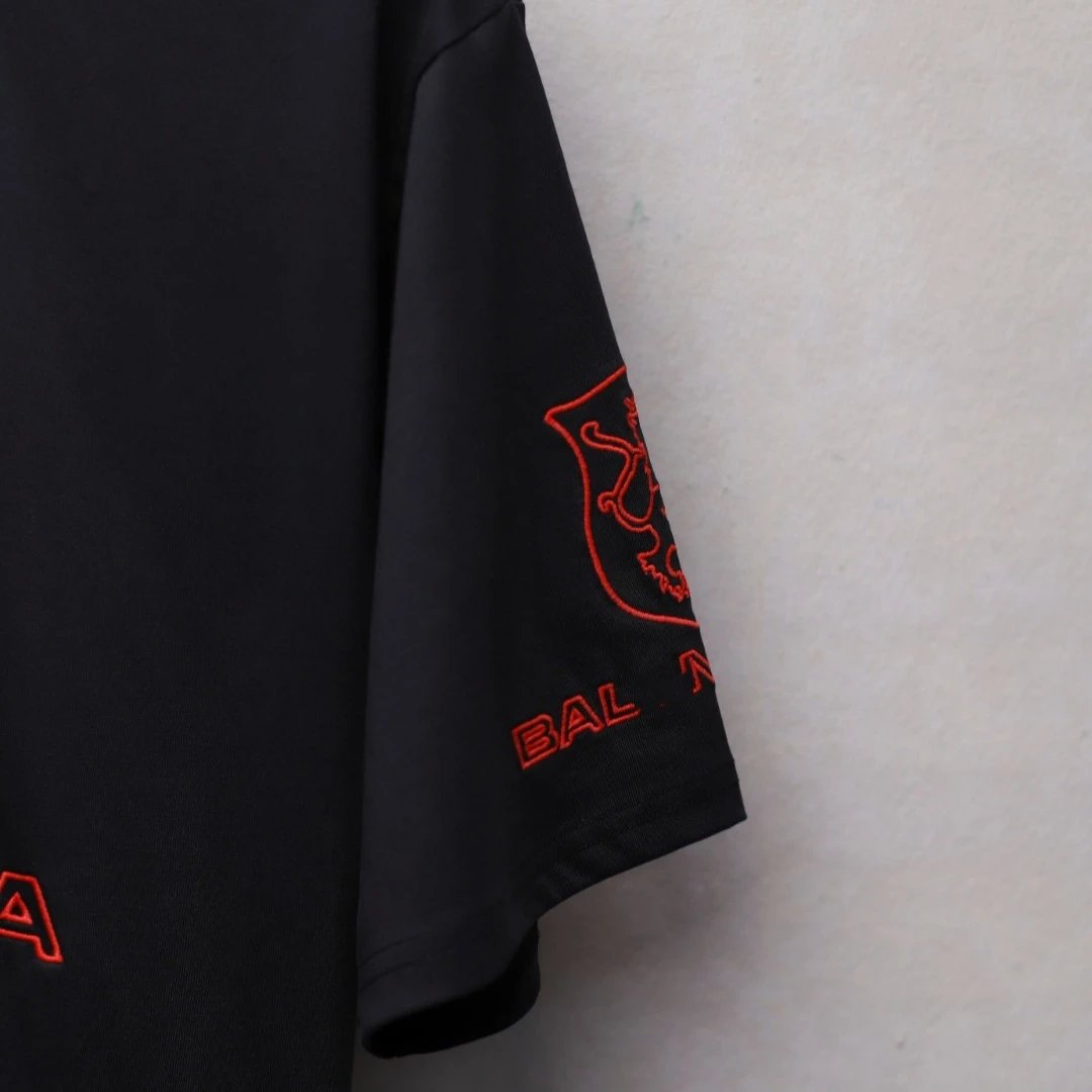 Balenciaga 25SS Embroidered Tee Black - Gallery Image 4 - Detailed View