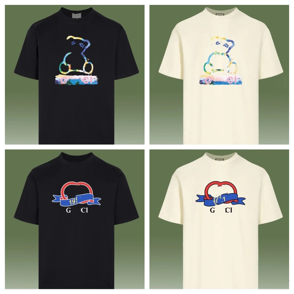 Casual Graphic Cotton Tee Unisex Cream - Gallery Image 7 - Detailed View