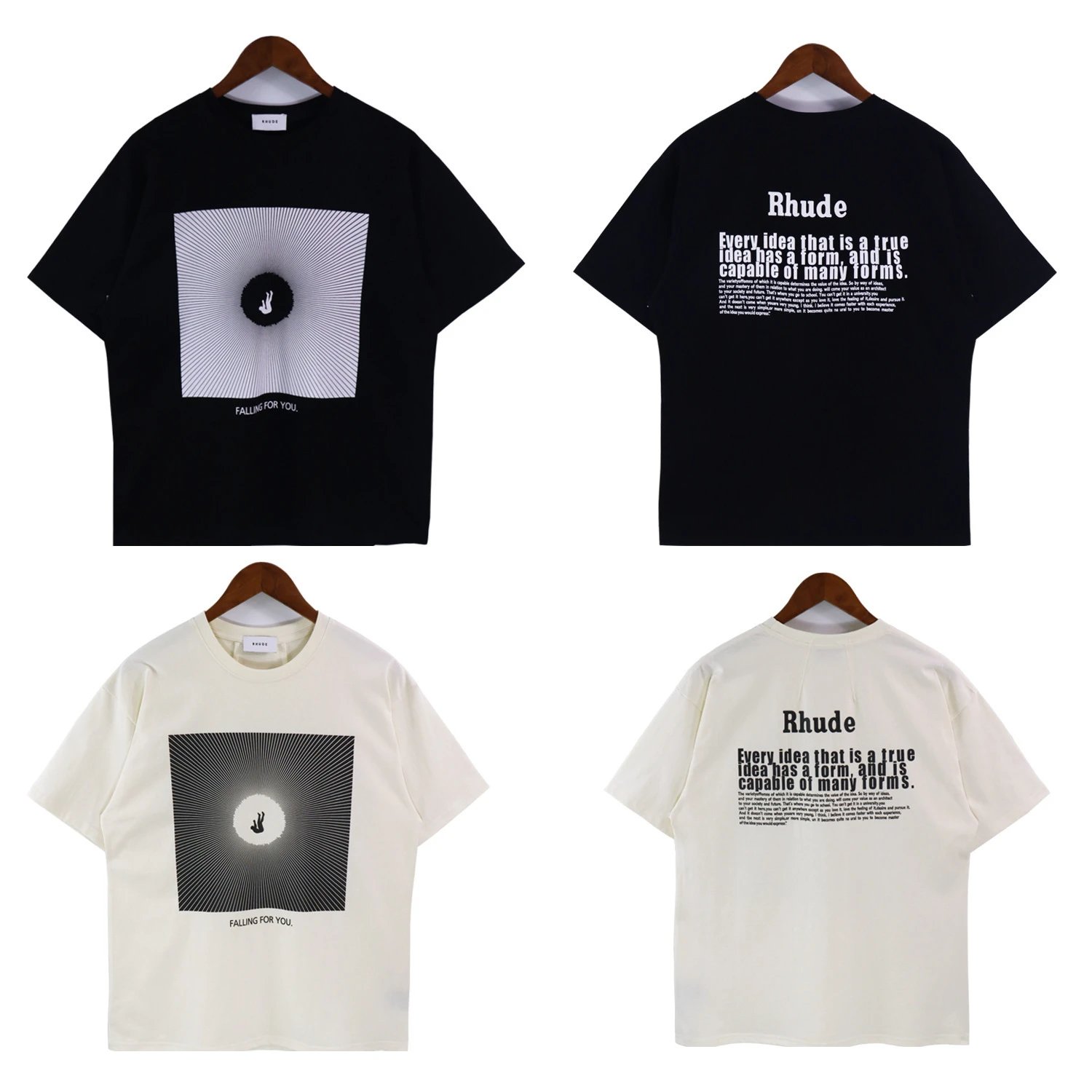Rhude Slogan Print T-Shirt Multicolor - High Quality Product Image - Cnfans
