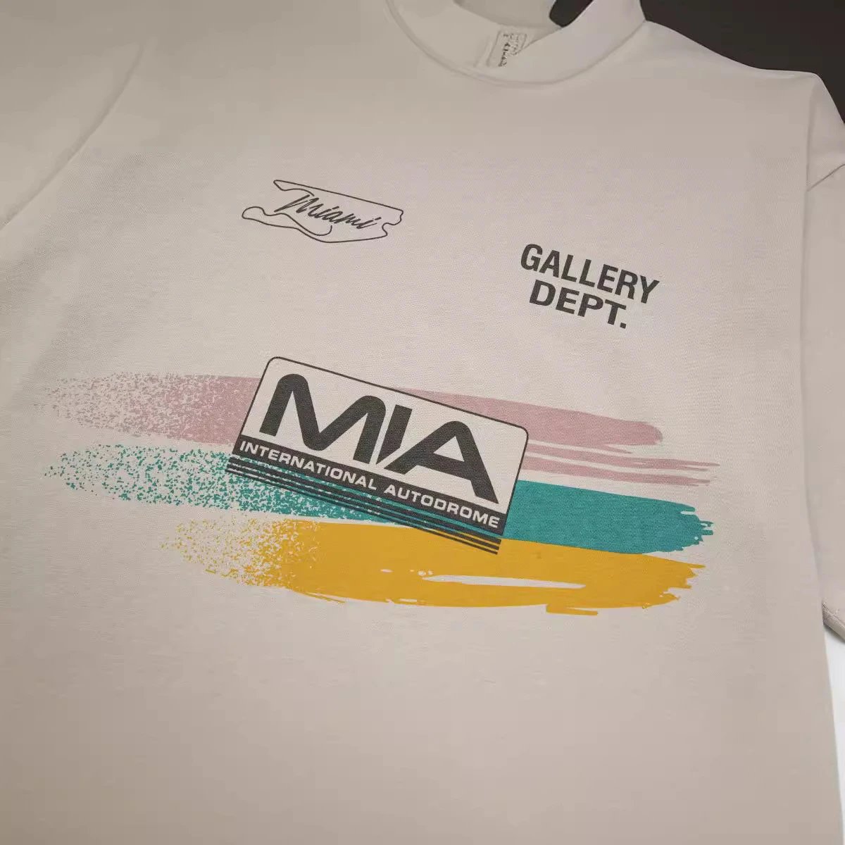 Gallery Dept Beige Racing T-shirt - Gallery Image 4 - Detailed View