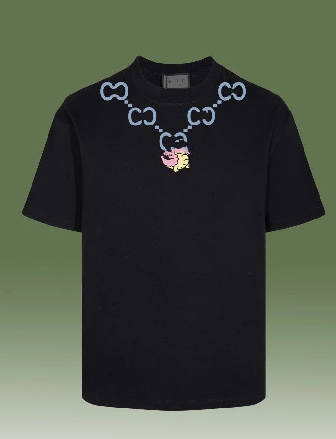 Casual Cotton Tee Unisex Graphic T-Shirt Onyx - Gucci - Cnfans - $26.77