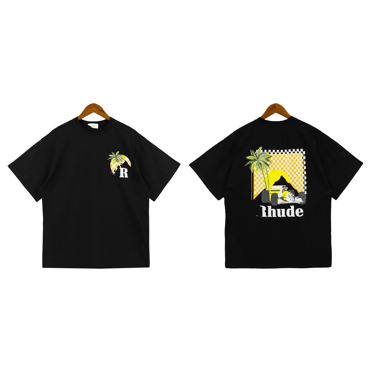 Rhude Sunset Palm Racing Tee Multicolor - Gallery Image 4 - Detailed View