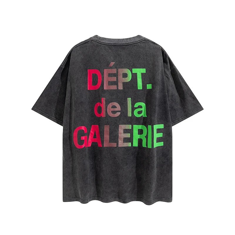 Gallery Dept Washed Letter T-Shirt Black - Gallery Image 5 - Detailed View