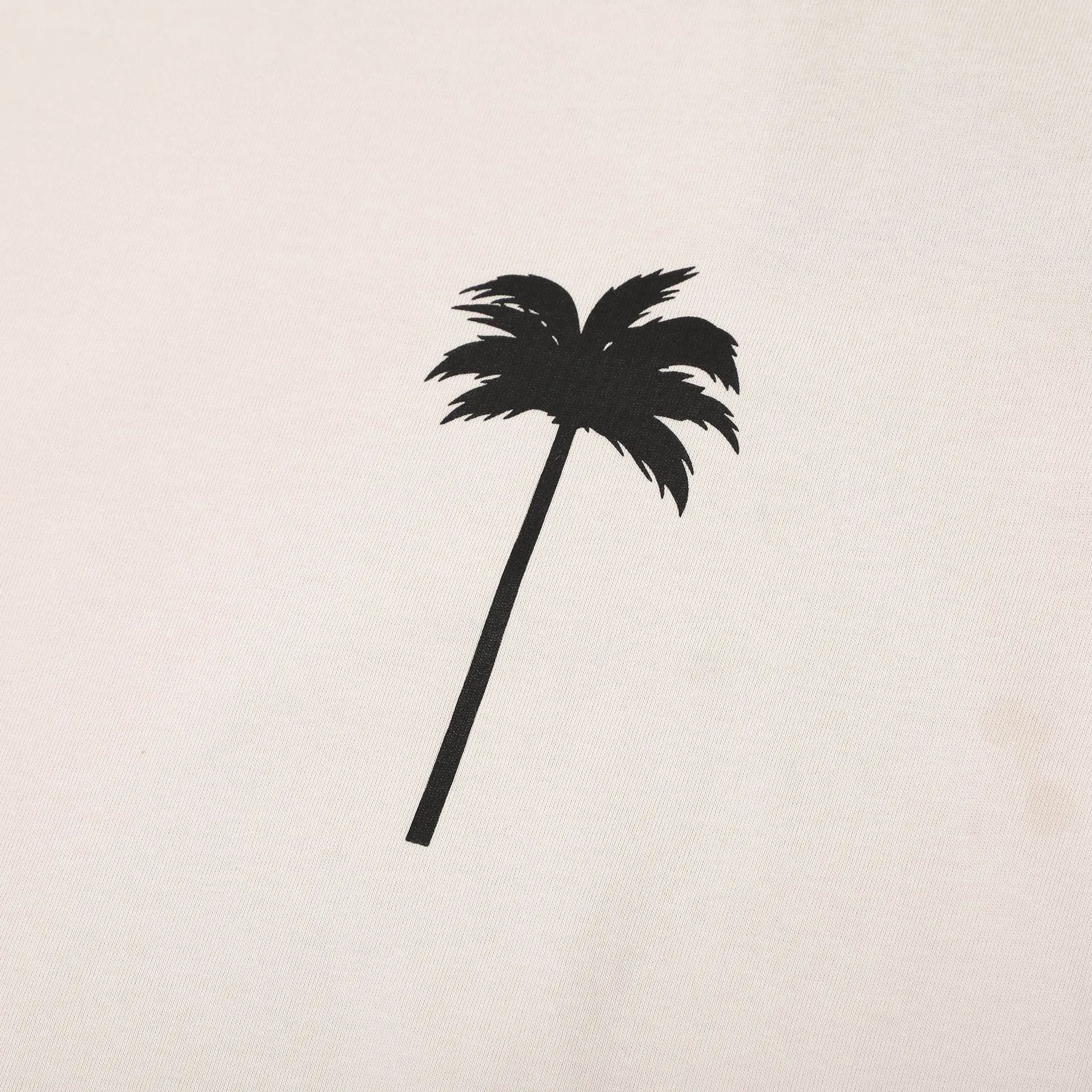Street Style Cotton Palm Tree Print T-Shirt Sage Green - Gallery Image 7 - Detailed View
