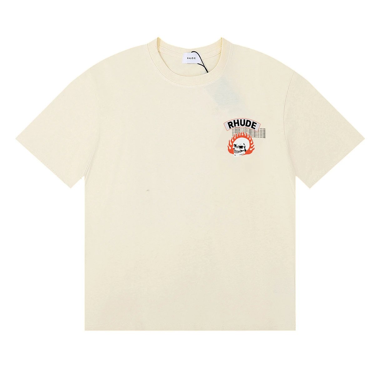 Rhude Skull Graphic Tee White - Gallery Image 5 - Detailed View