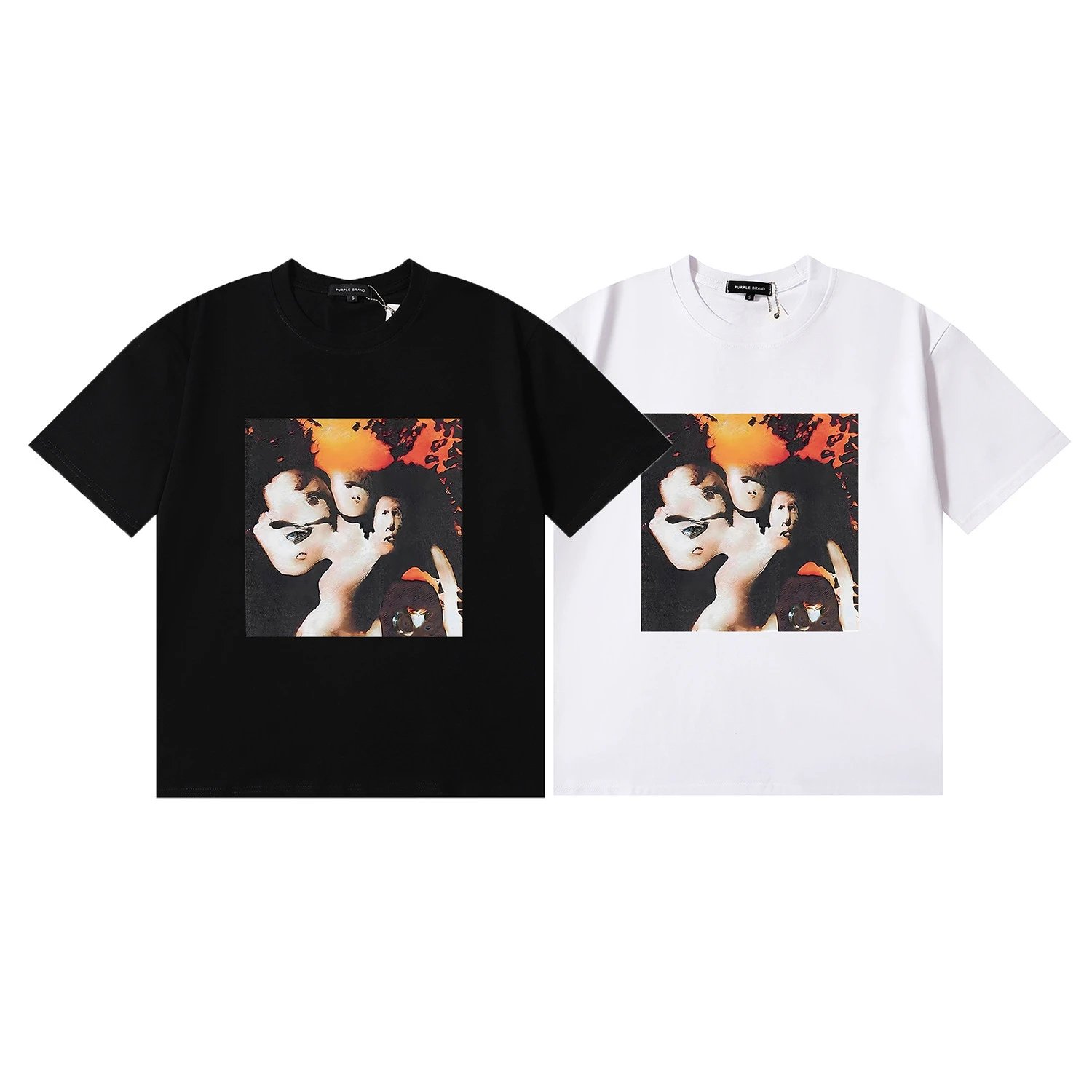 Street Graphic Cotton Tee Unisex Jet Black - Gallery Image 2 - Detailed View